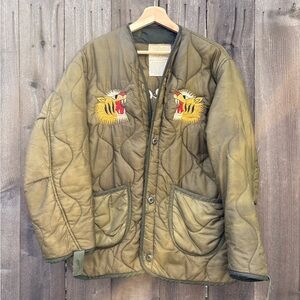 Vintage Embroidered Military Souvenir Jacket Japan Size L